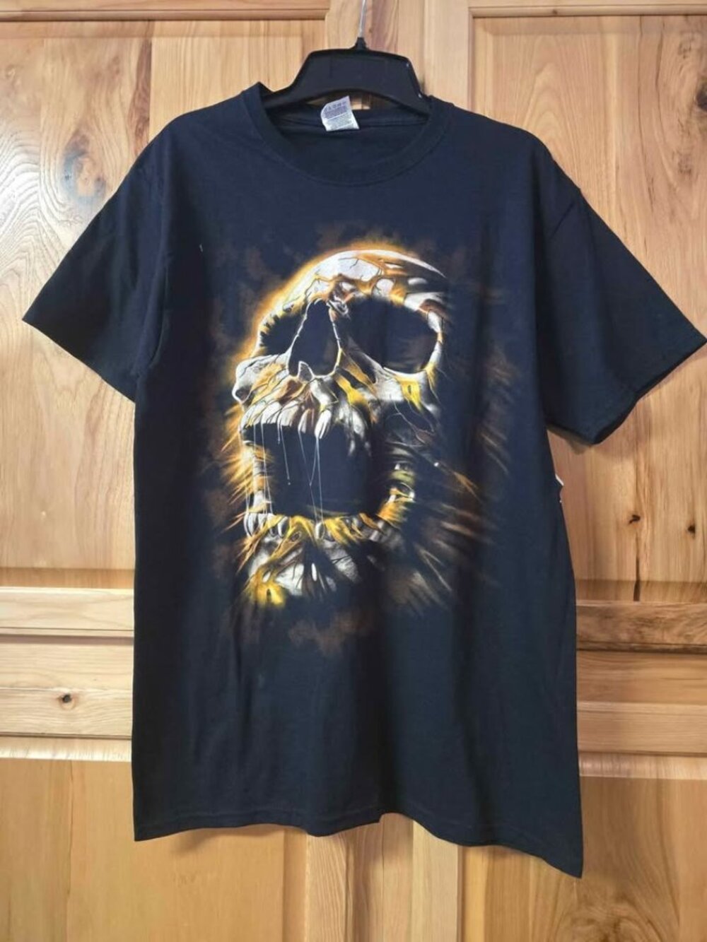 Fruit Of The Loom Skull Skeleton Shirt Size Med Grunge Skull Black Y2K Halloween